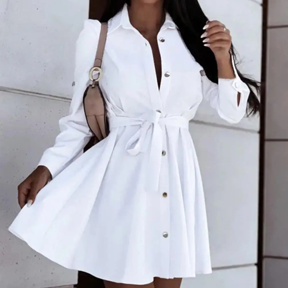 Easy Going Mini Shirt Dress with Belt