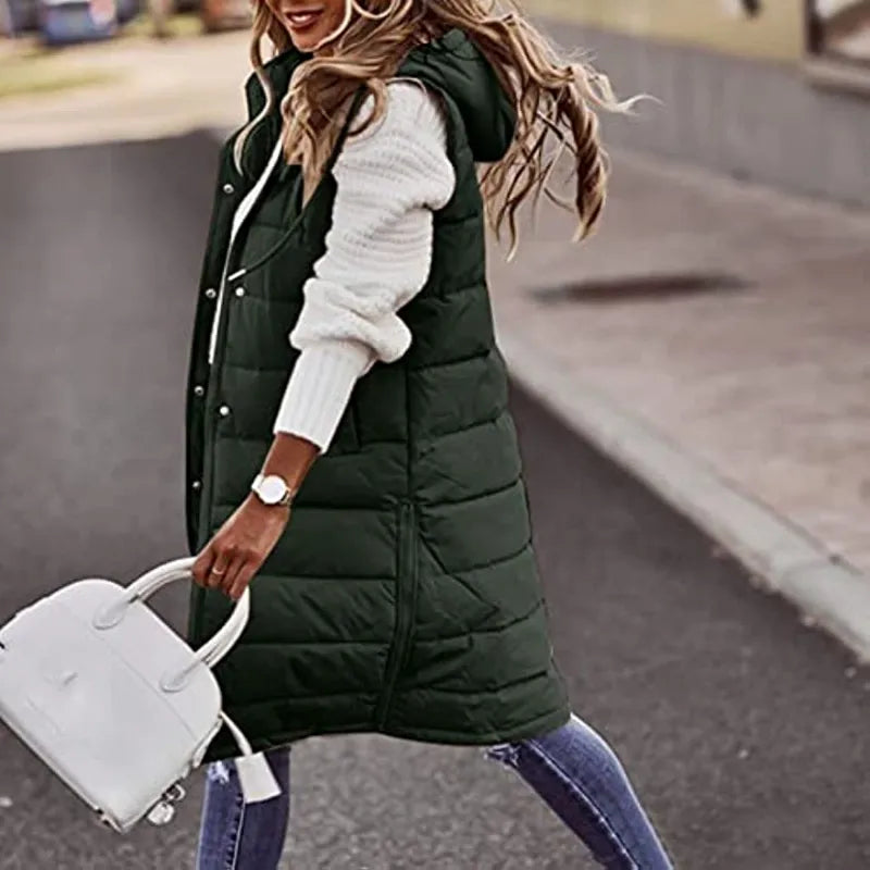 Long Sleeveless Puff Vest