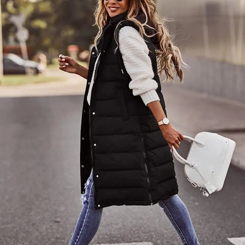 Long Sleeveless Puff Vest