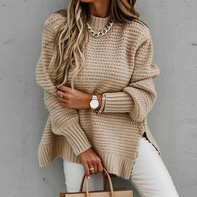 Casual Side Split Knitted Sweater
