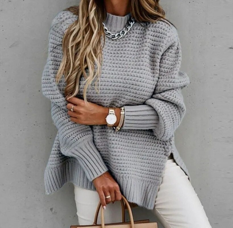 Casual Side Split Knitted Sweater