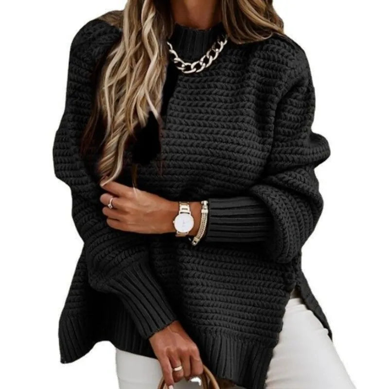 Casual Side Split Knitted Sweater
