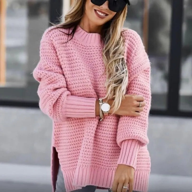 Casual Side Split Knitted Sweater