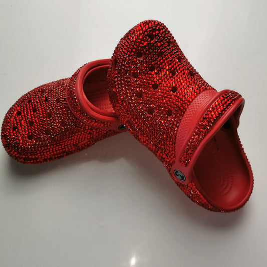 Red Bling Rhinestone Slides