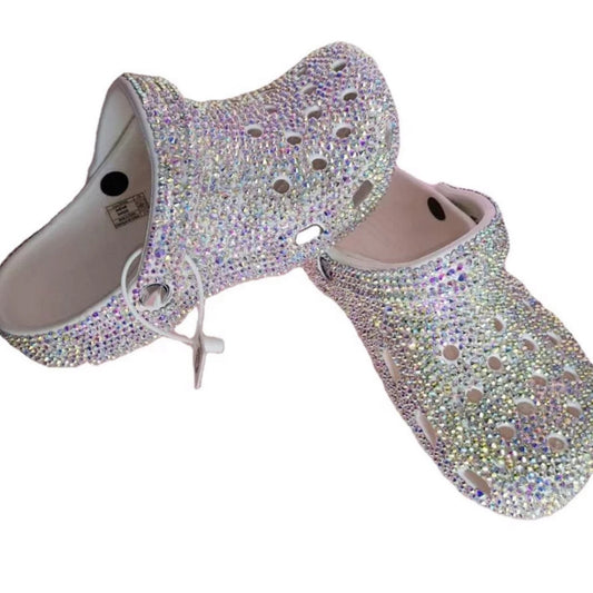 Iridescent Bling Rhinestone Slides
