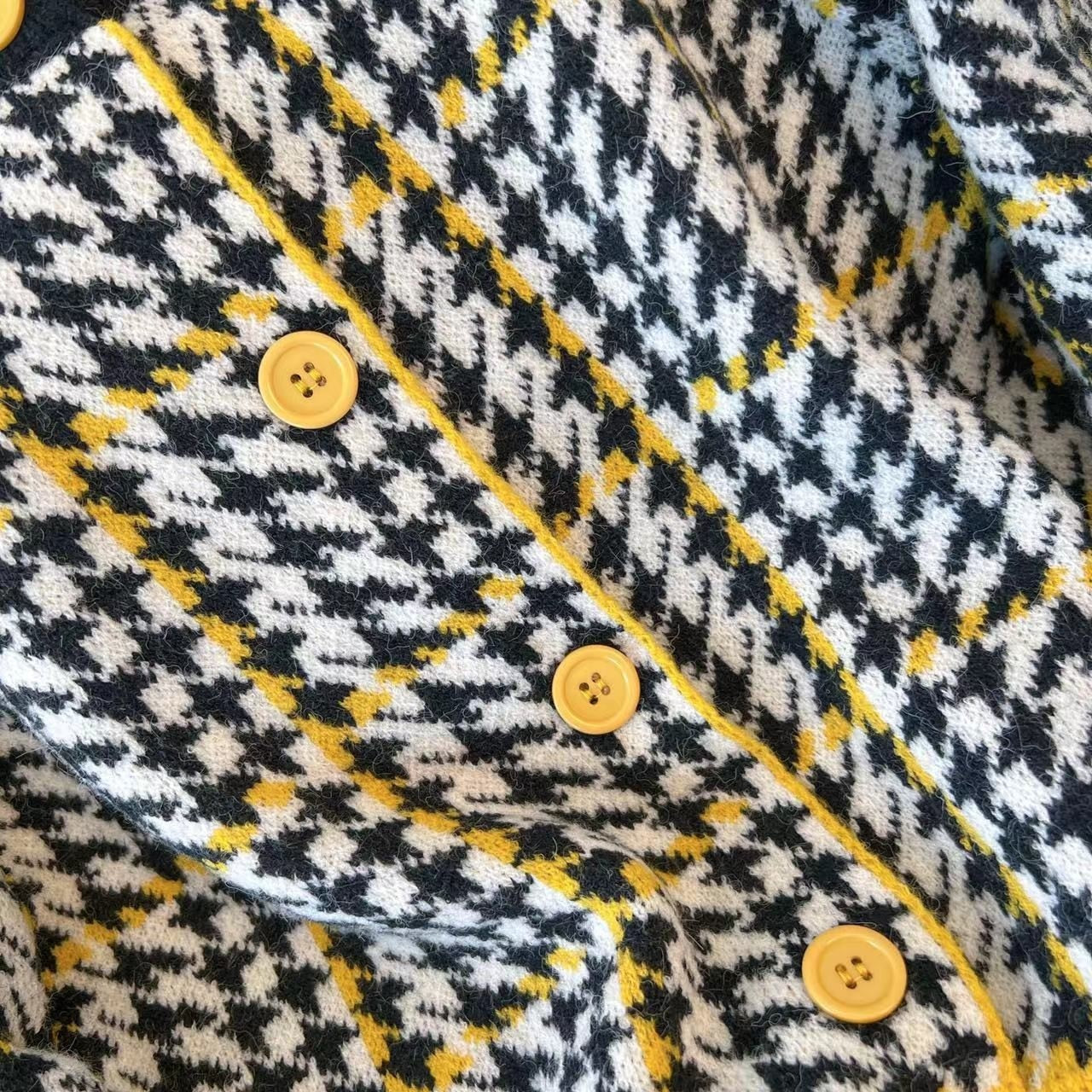Houndstooth Knitted Rich Auntie Sweater