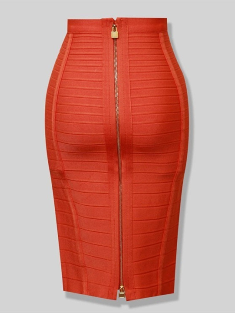 Bandage Knee Length Pencil Skirt