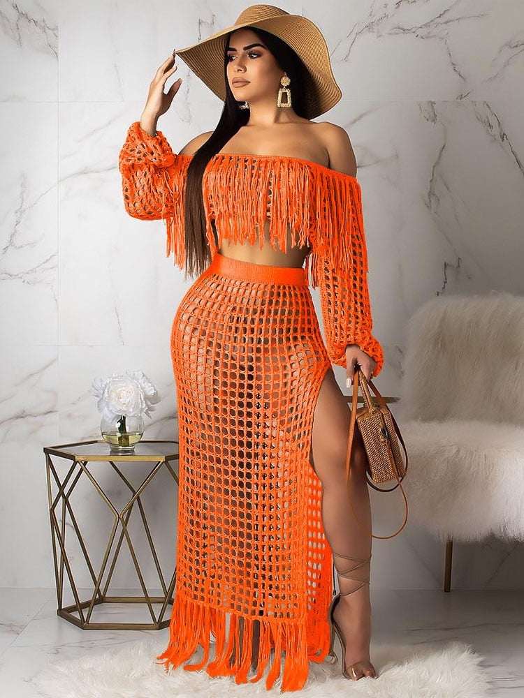 Piece Women Crop Swim Cover up skirt