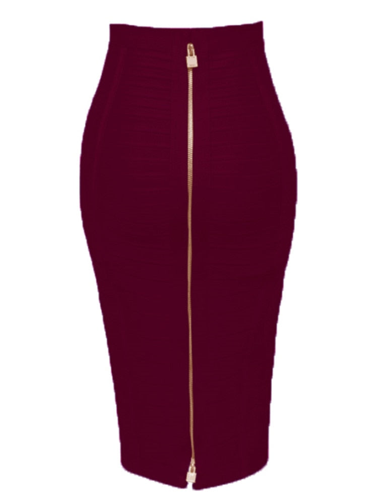Bandage Knee Length Pencil Skirt