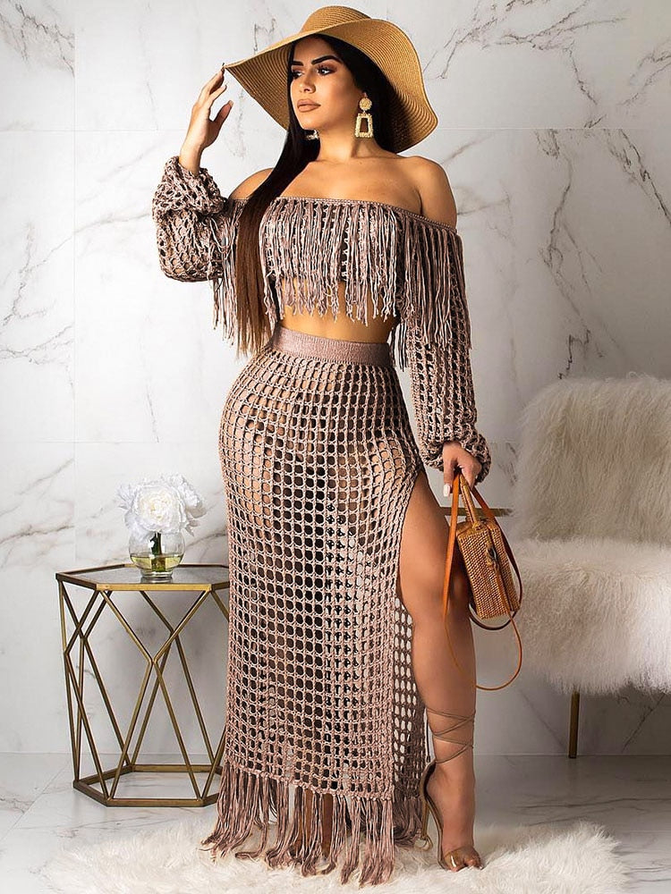 Piece Women Crop Swim Cover up skirt