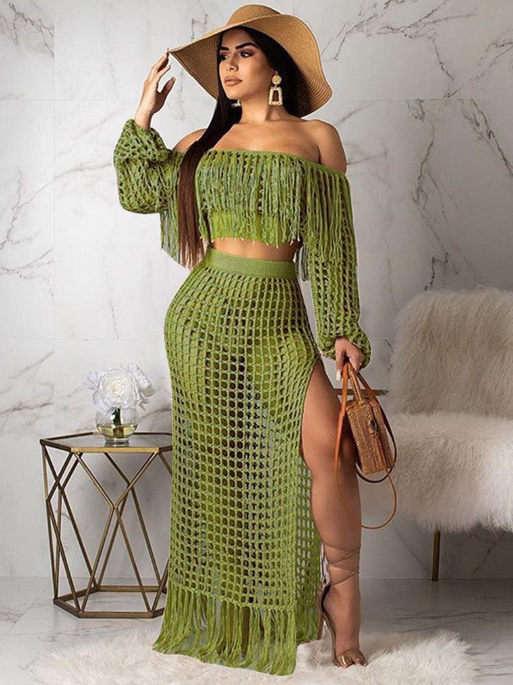 Piece Women Crop Swim Cover up skirt