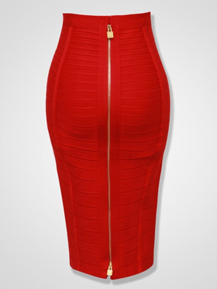 Bandage Knee Length Pencil Skirt