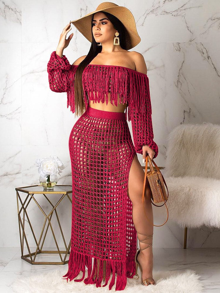 Piece Women Crop Swim Cover up skirt