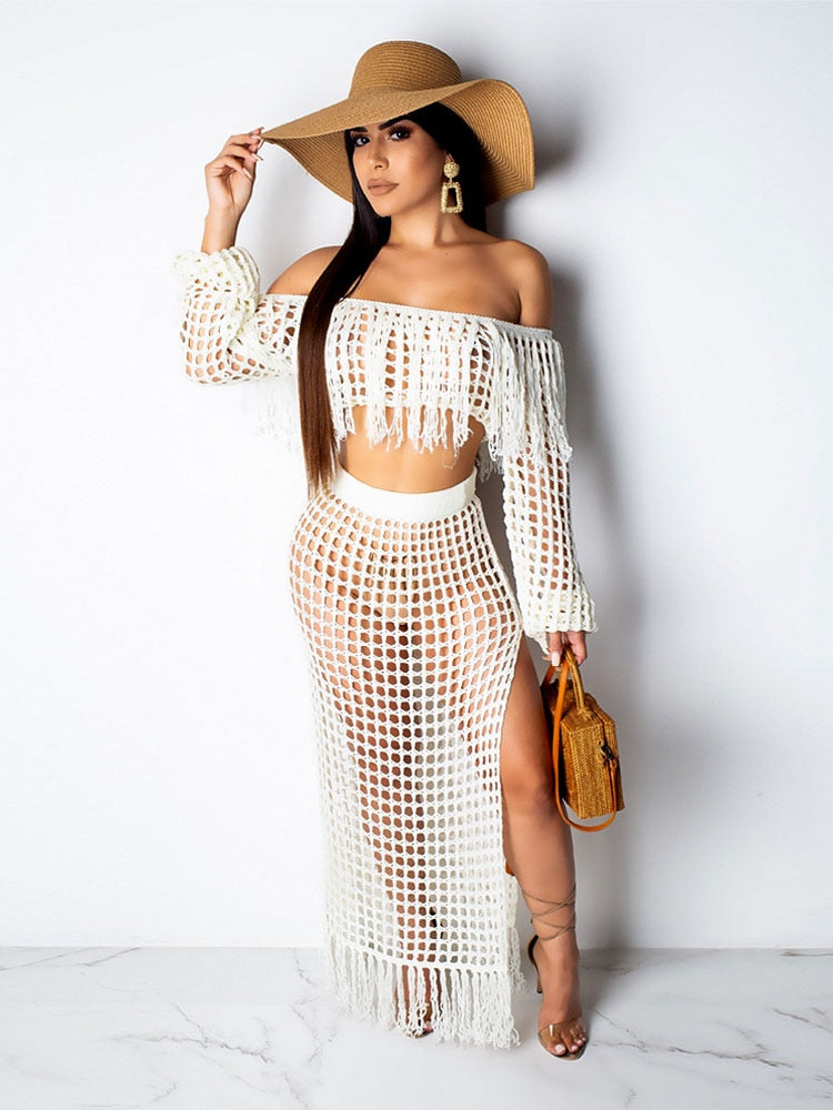 Piece Women Crop Swim Cover up skirt