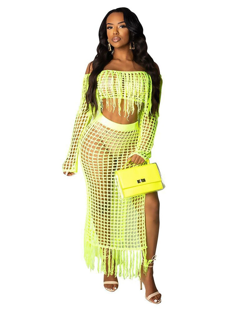 Piece Women Crop Swim Cover up skirt