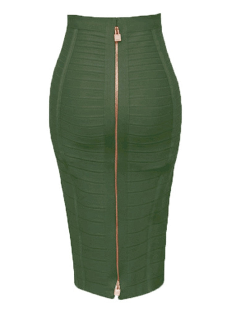 Bandage Knee Length Pencil Skirt