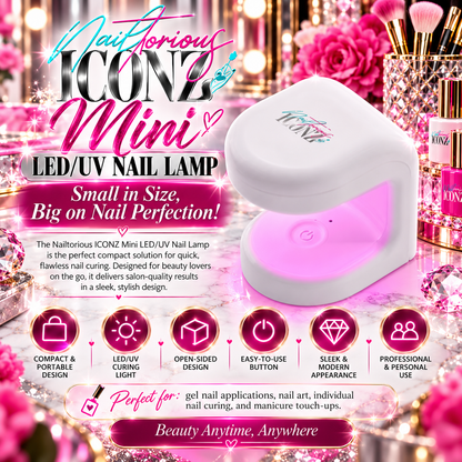 Nailtorious ICONZ Mini LED/UV Nail Lamp – Black & White