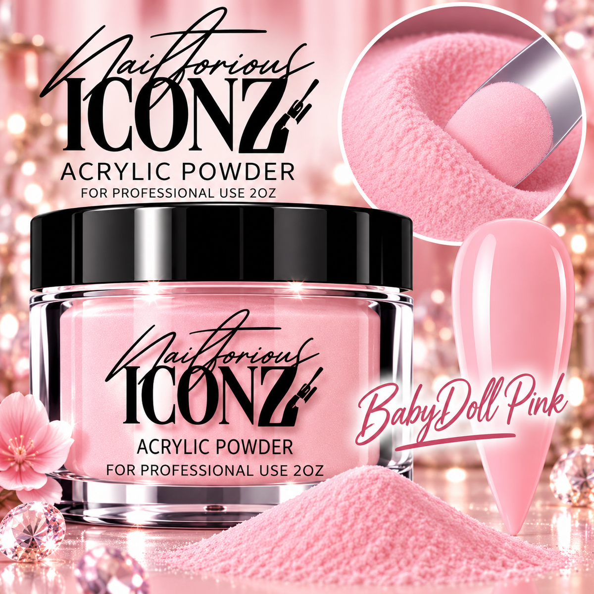 Nailtorious Iconz Professional Acrylic Powder – 2 oz