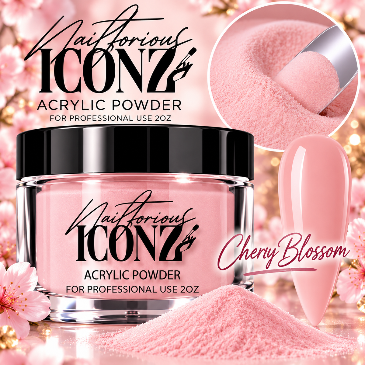 Nailtorious Iconz Professional Acrylic Powder – 2 oz