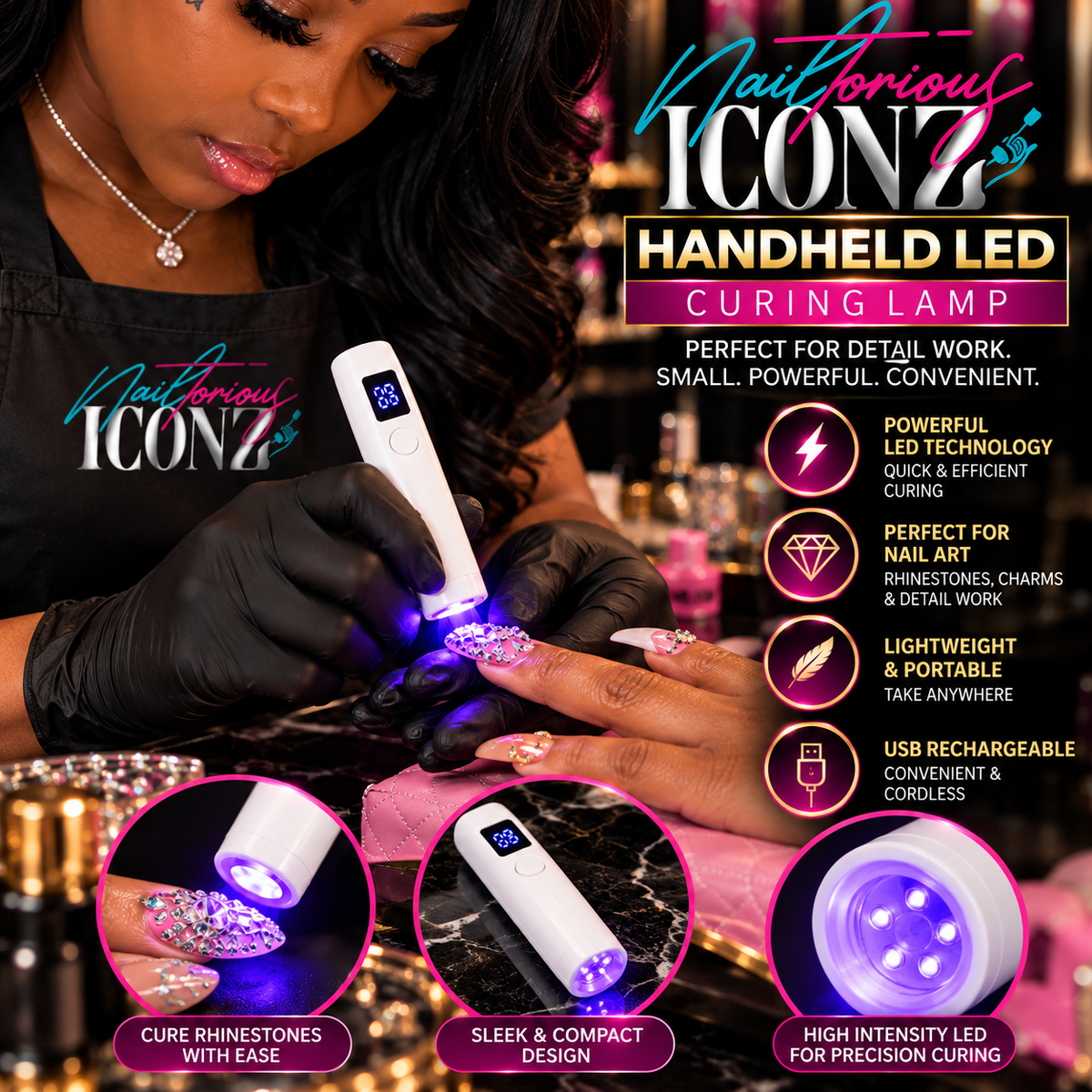 Nailtorious Iconz 128W 2-in-1 Hybrid UV/LED Nail Lamp