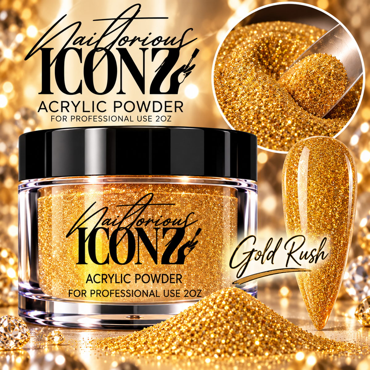 Nailtorious Iconz Professional Acrylic Powder – 2 oz