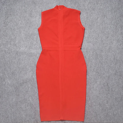 Zip Detail Turtleneck Midi Dress