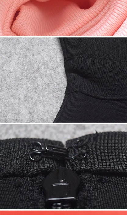 Zip Detail Turtleneck Midi Dress