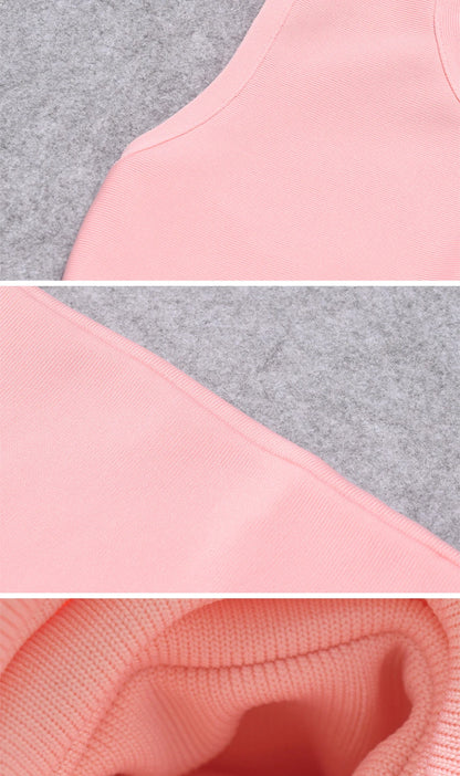 Zip Detail Turtleneck Midi Dress