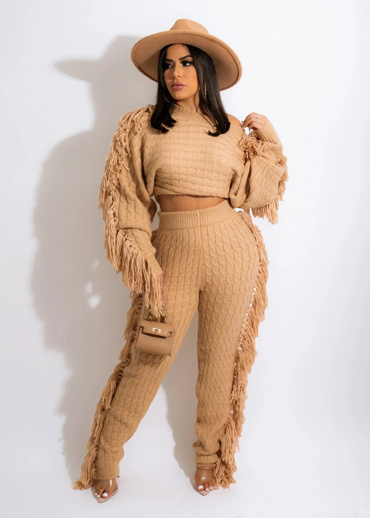 Tassel Knit Sweater & Pant Set
