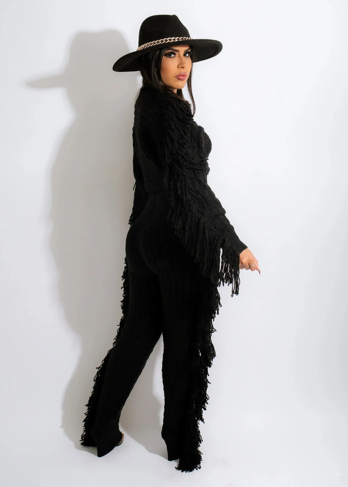 Tassel Knit Sweater & Pant Set