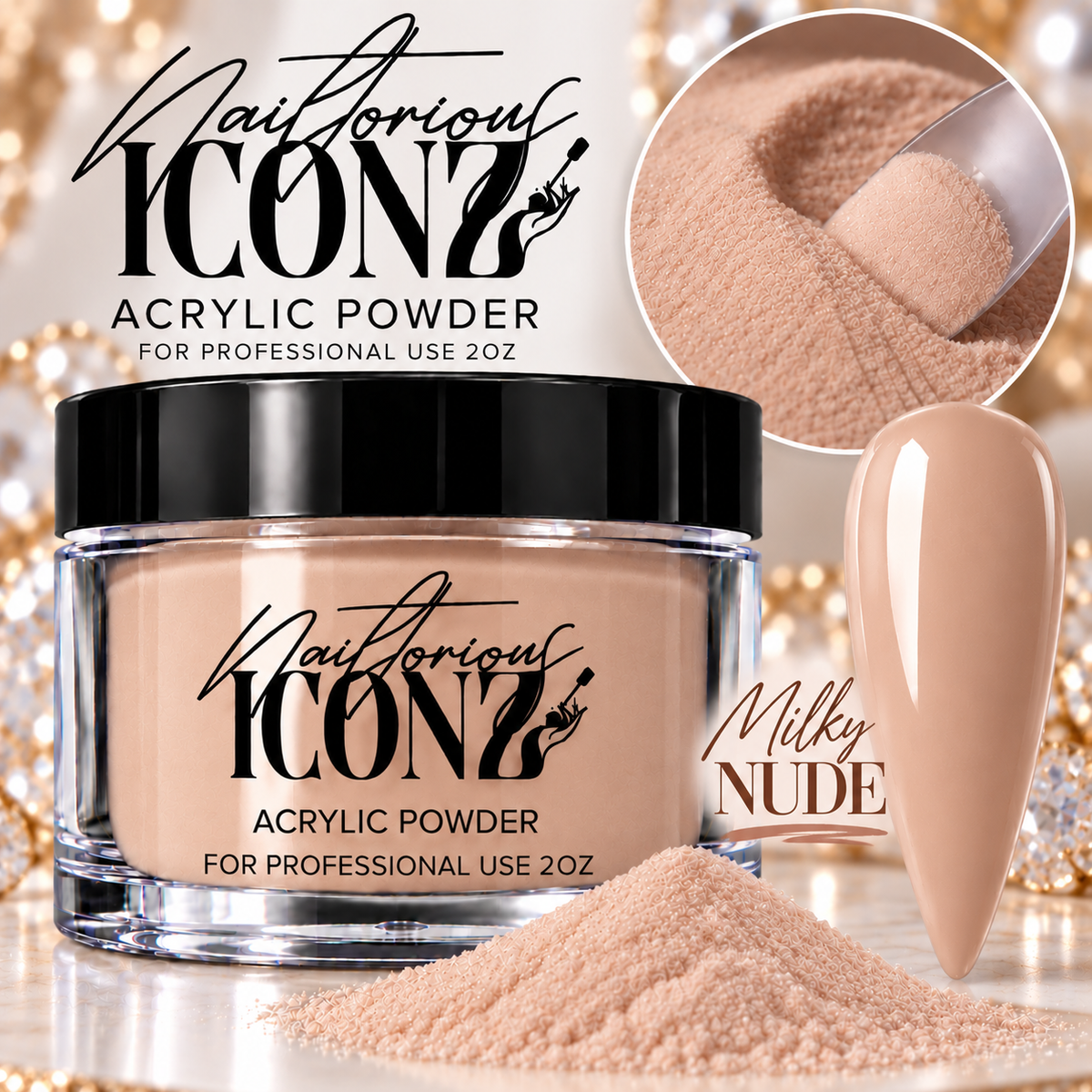 Nailtorious Iconz Professional Acrylic Powder – 2 oz
