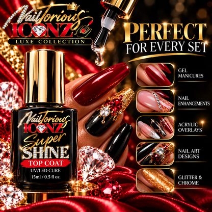 Nailtorious Iconz Luxe | Super Shine Gel Top Coat – 15ml