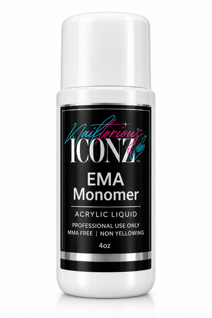 Nailtorious Iconz EMA Monomer Acrylic Nail Liquid – 4 oz MMA-Free Non-Yellowing