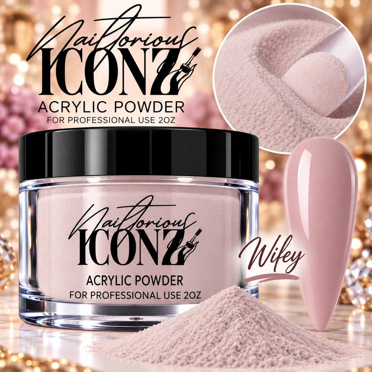 Nailtorious Iconz Professional Acrylic Powder – 2 oz