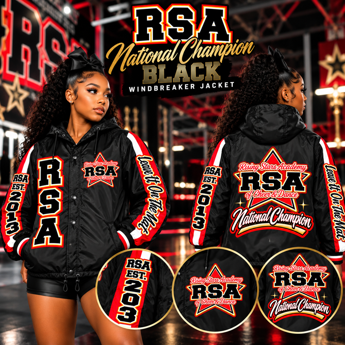 RSA National Champion Black Windbreaker Jacket