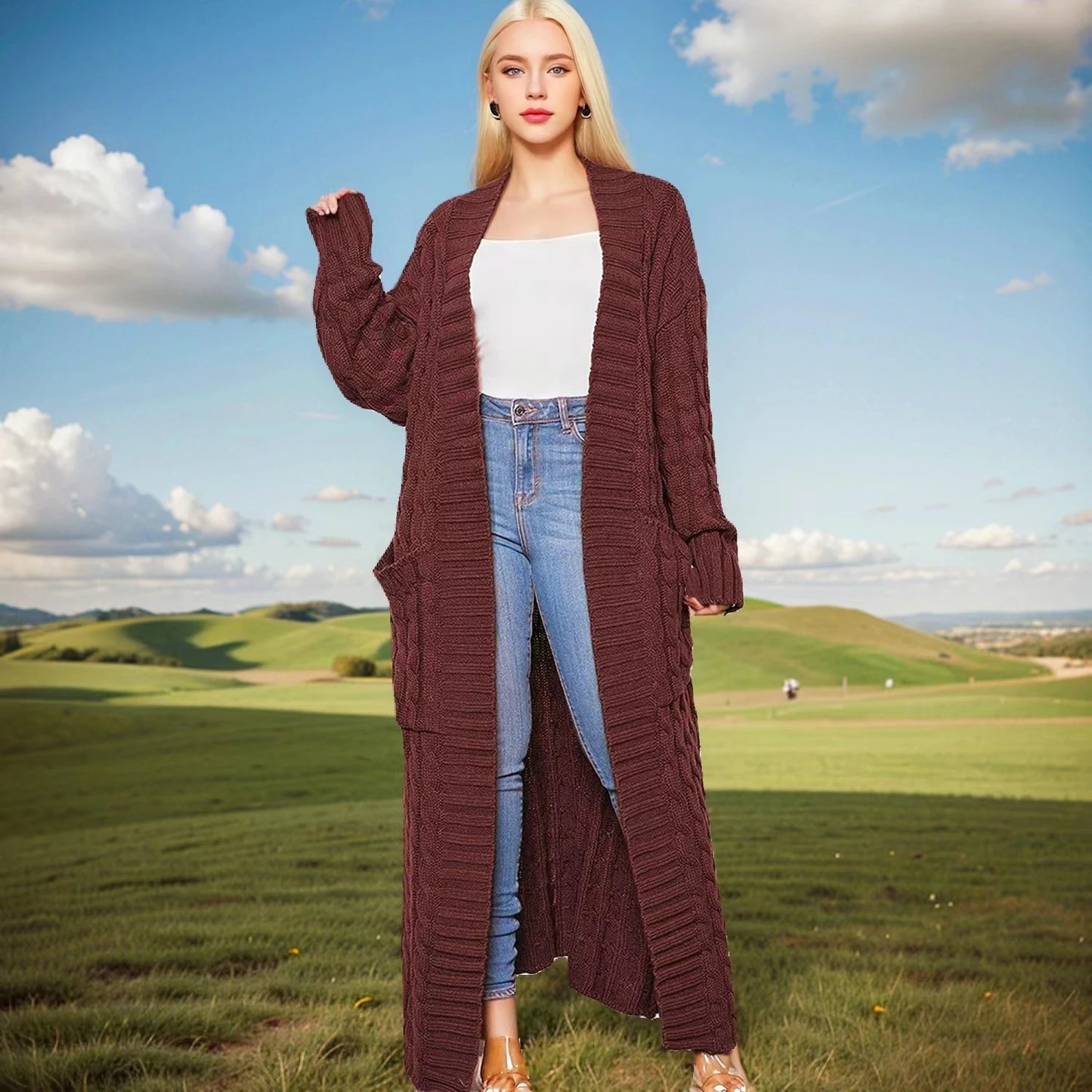 Super Long Cardigan With Pockets