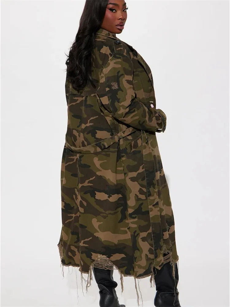 Camouflage Trench Jacket