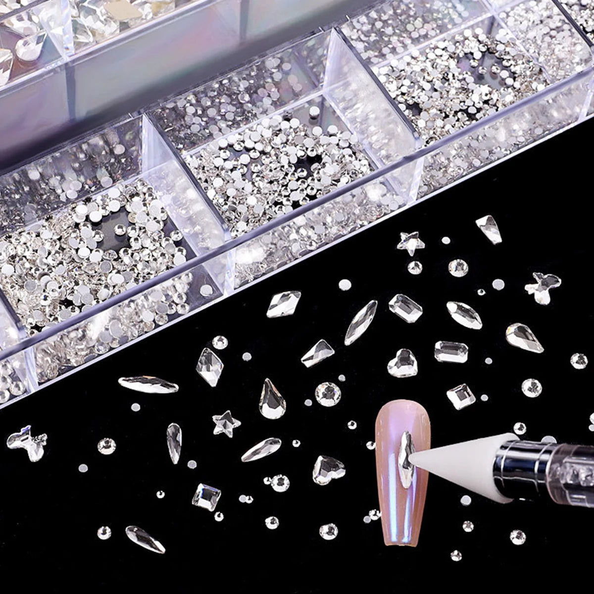 Glass Nail Rhinestone Decoration