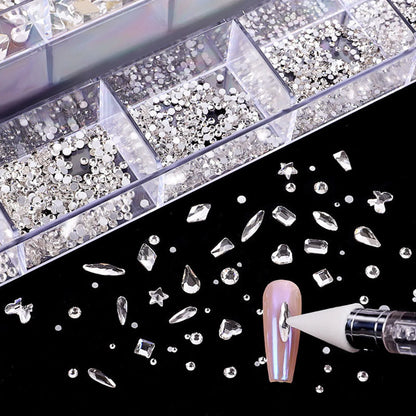 Glass Nail Rhinestone Decoration