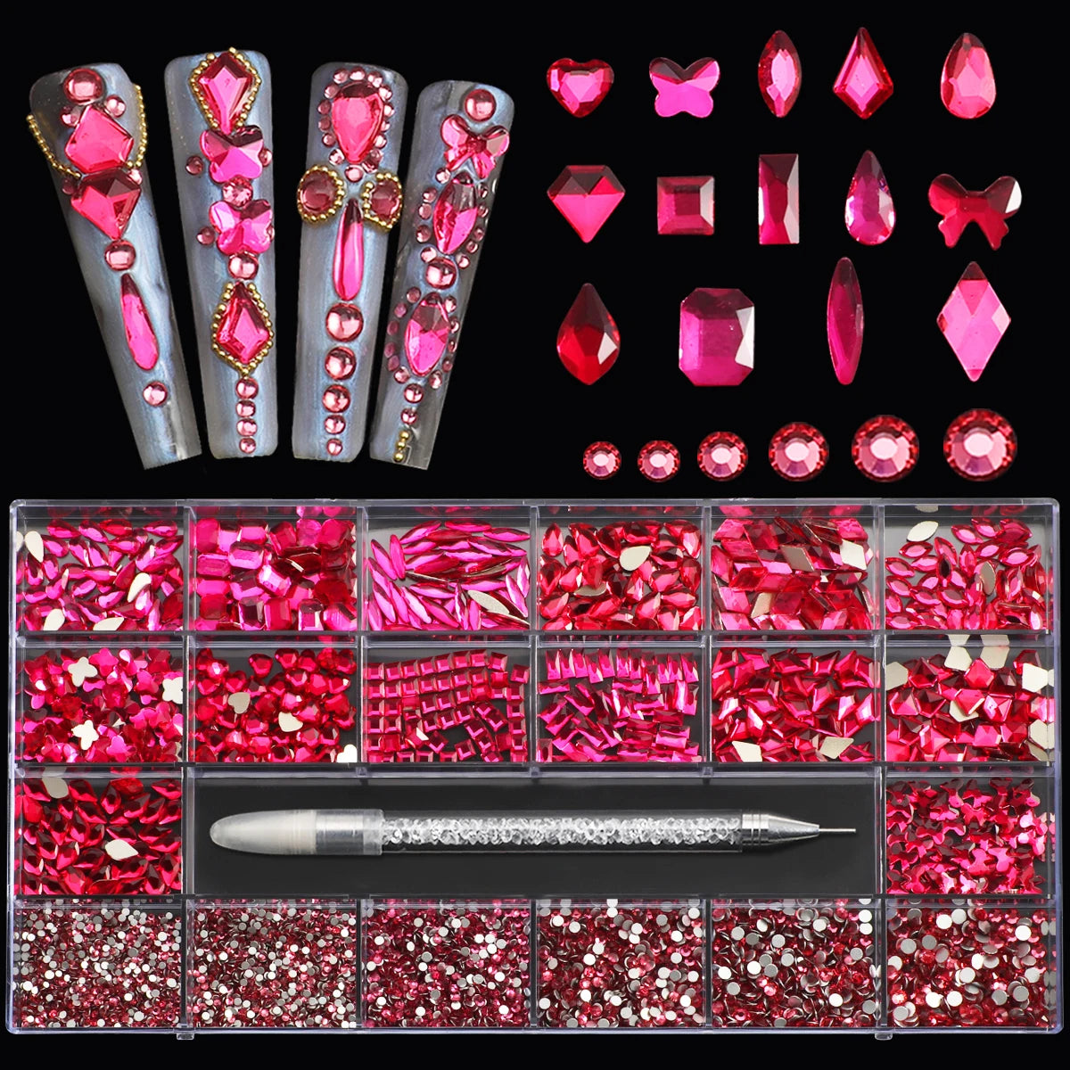 Glass Nail Rhinestone Decoration