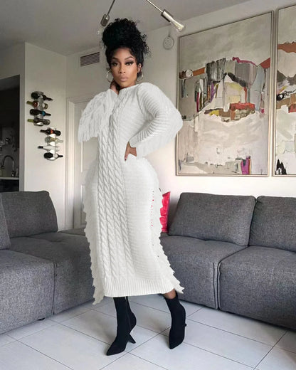 Tassel Knit Maxi Dress