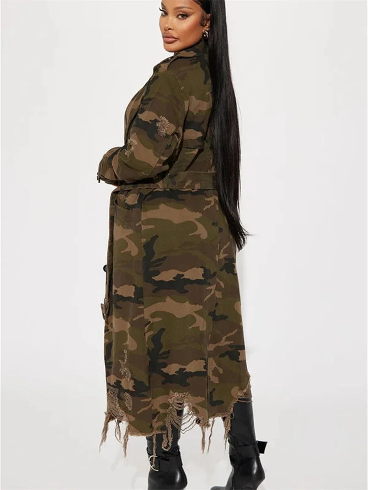 Camouflage Trench Jacket