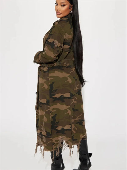 Camouflage Trench Jacket