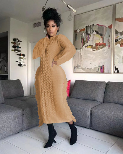 Tassel Knit Maxi Dress