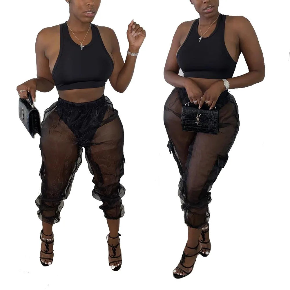 Mesh Pants With Side Pockets