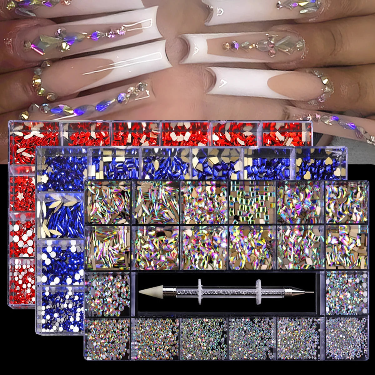 Glass Nail Rhinestone Decoration