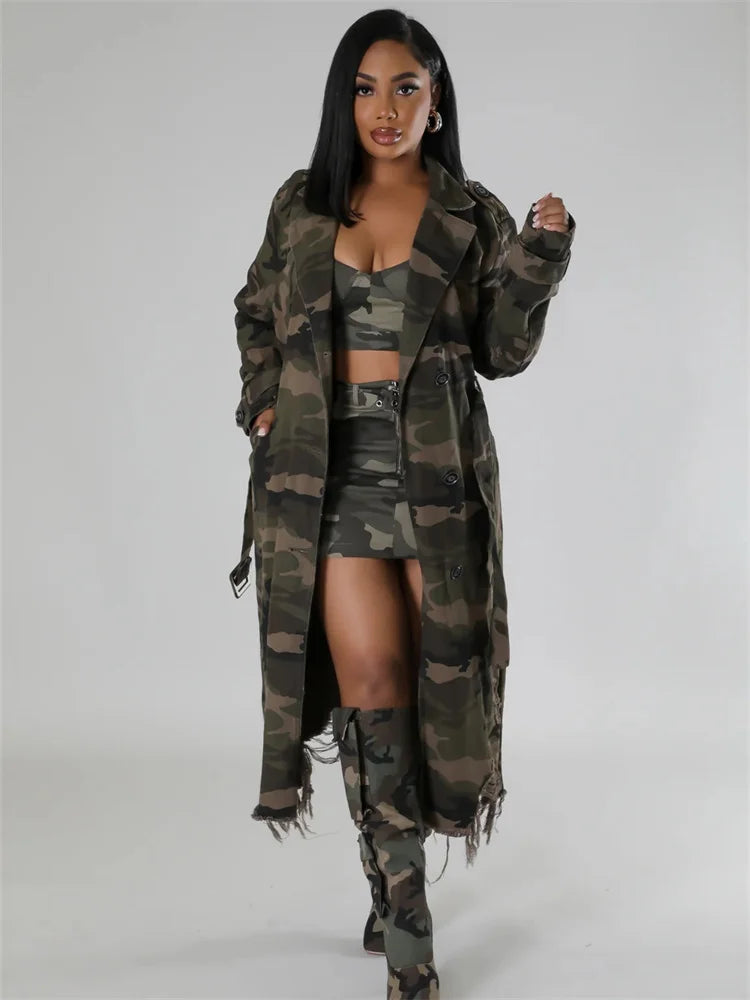 Camouflage Trench Jacket