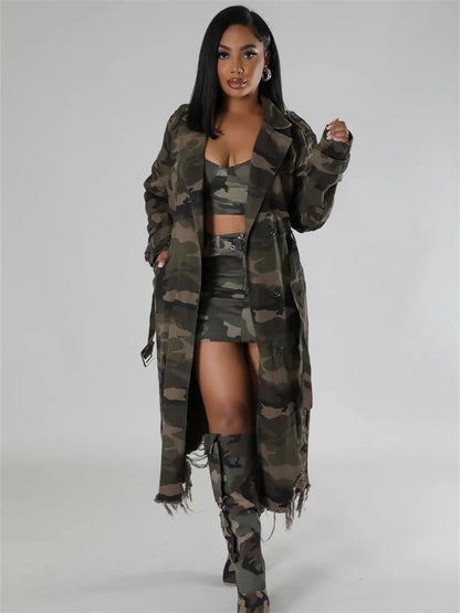 Camouflage Trench Jacket