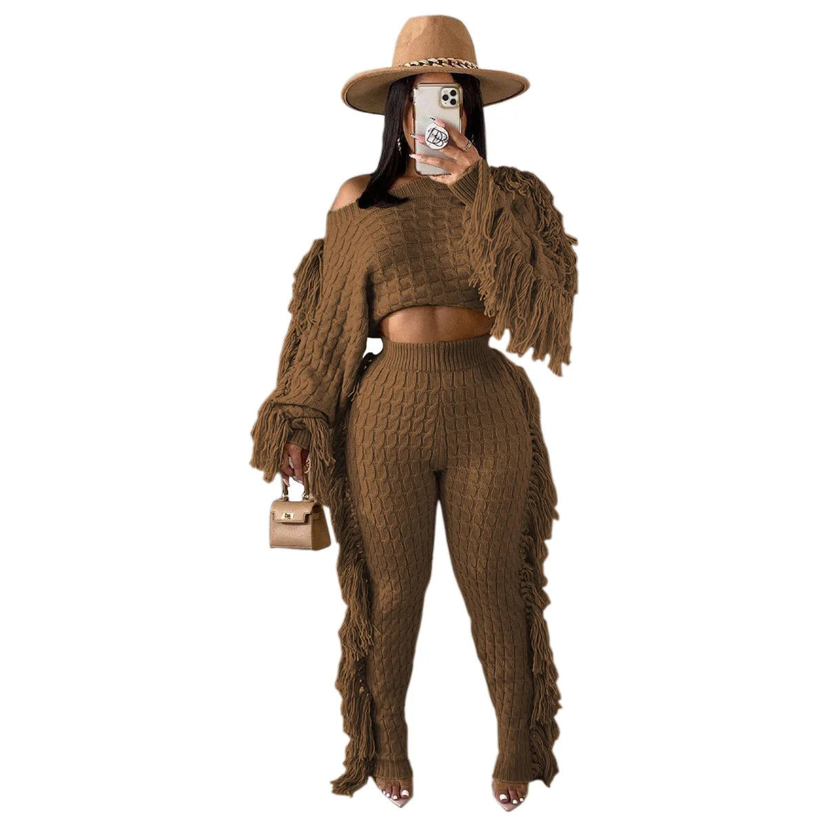 Tassel Knit Sweater & Pant Set