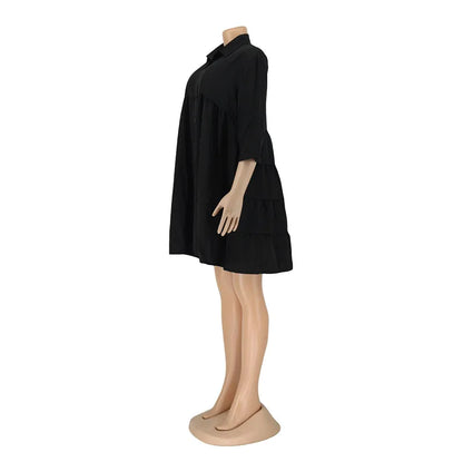 Collared Fit & Flare Statement Dress